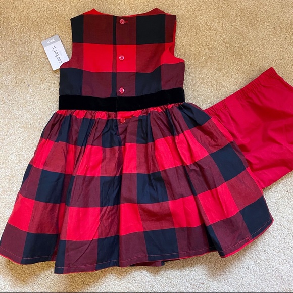 Carters Baby Girl’s Red/Black Buffalo Plaid Dress - 18 months NWT - Picture 2 of 3